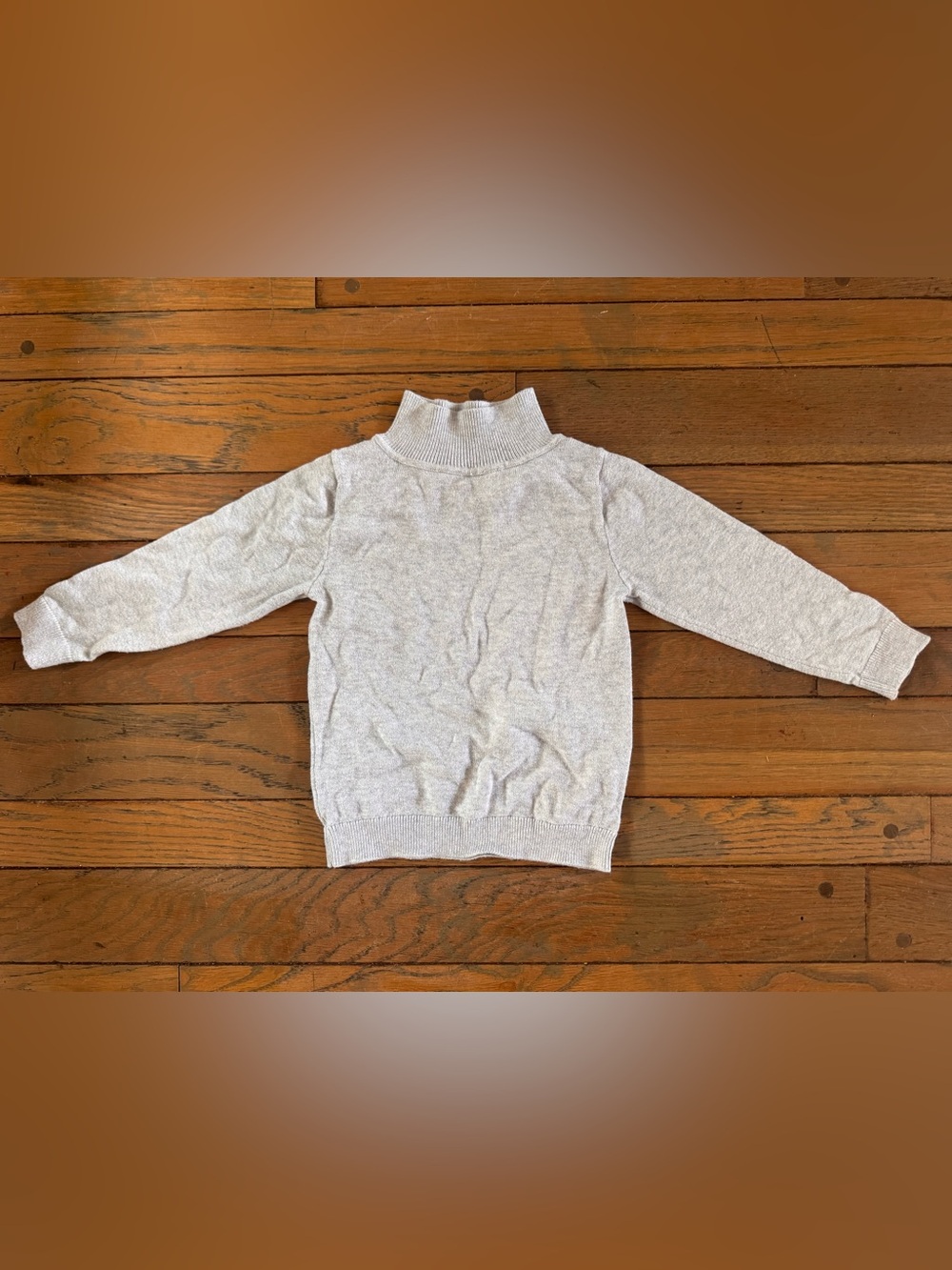 Monica + Andy Organic Cotton Sweater 2T Gray Ribbed Trim Pullover